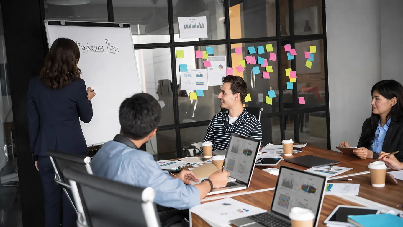 Marketing team planning a product sales strategy